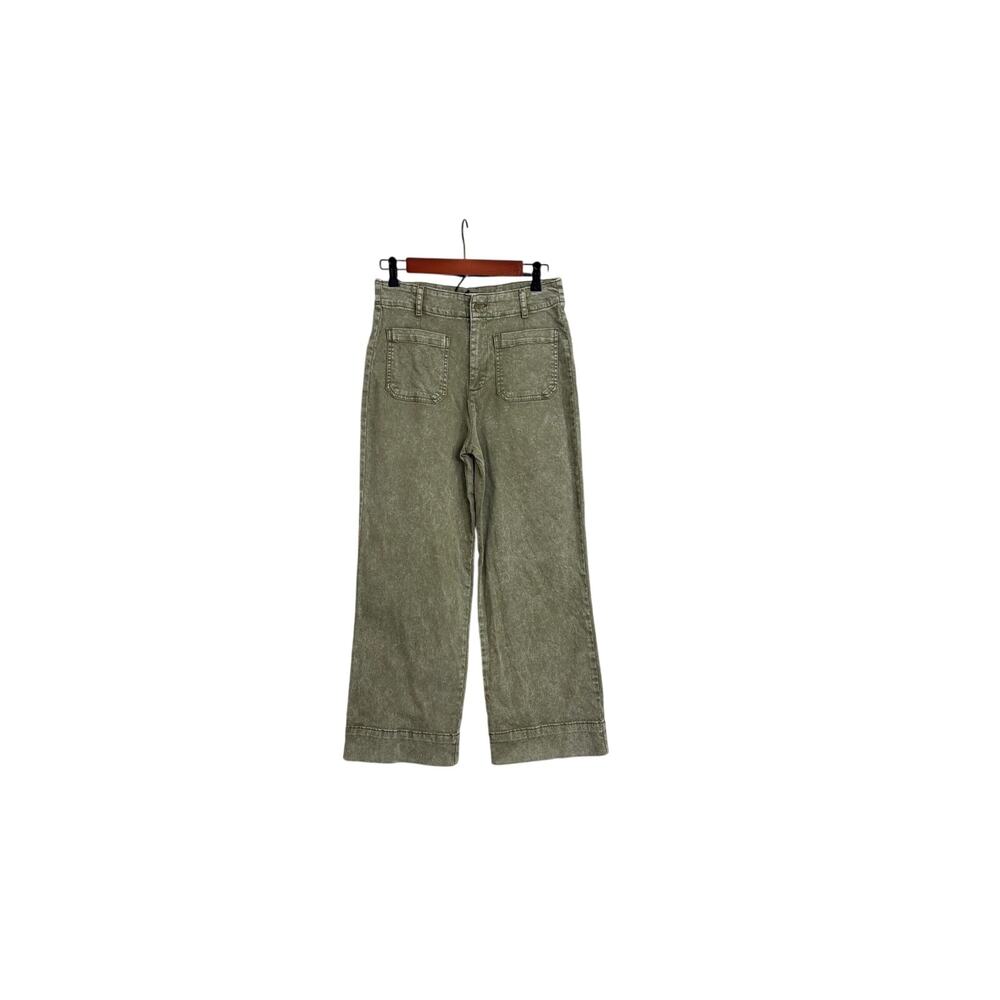 Bagatelle Patch Pocket Grunge Army Olive Green Utility Wide Leg Pants Size 6